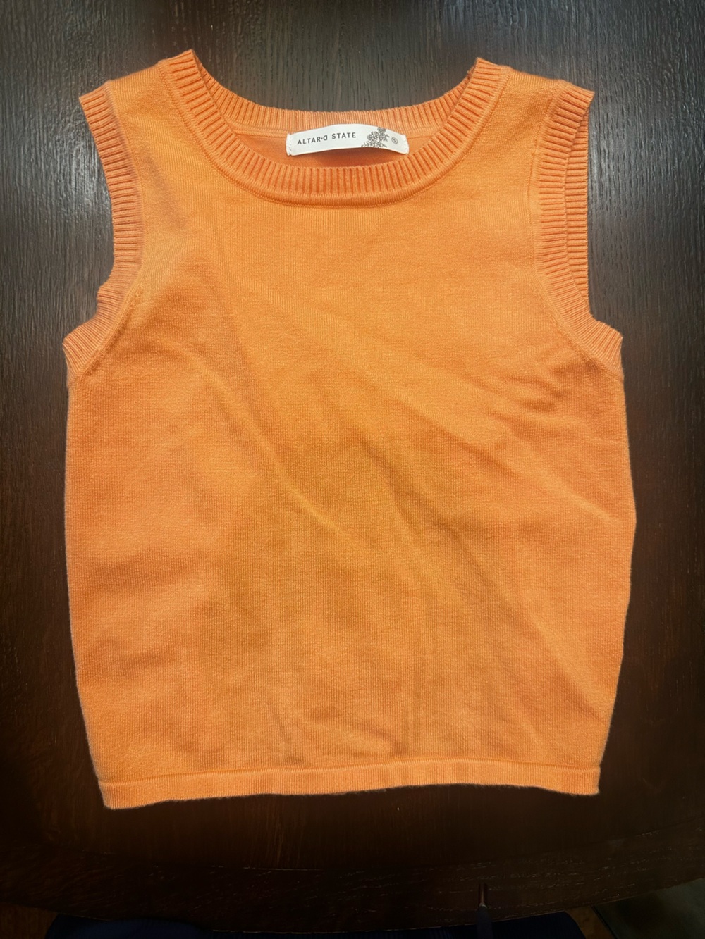 Altered State Orange Knit Tie-Back Tank Top